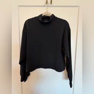 Athleta Black Mock Neck Cropped Top